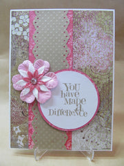 Everyday Card with pink flower and gold patterns