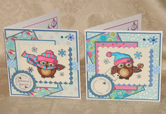 Two Christmas Cards with Owls